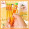 4 Pcs Retractable Gel Pen Smooth Writing Tool Carrot Gel Ink Pen with Comfortable Grip For Students