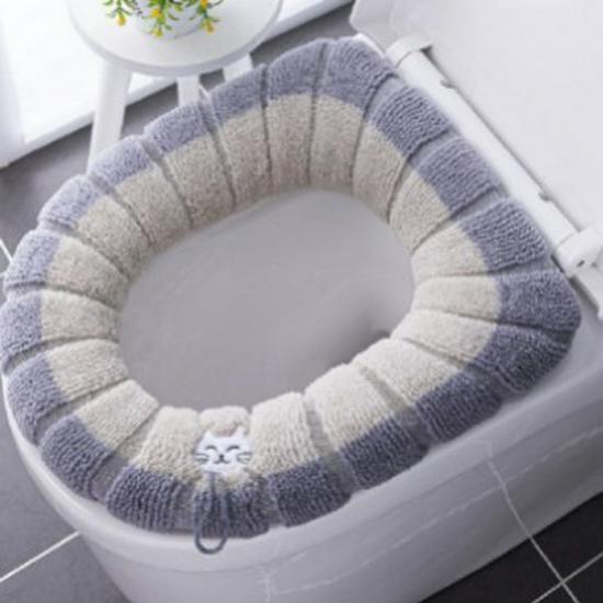 Juego de Cojín Universal para Asiento de Inodoro para Todas las Estaciones con Funda y Alfombrilla