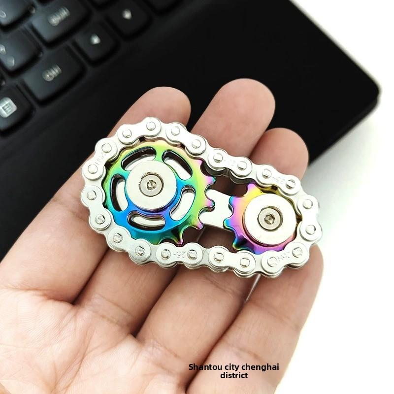 Fidget spinner de engranajes metálicos juguete antiestrés para aliviar la ansiedad y el estrés