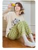 Women's Cotton Striped Two-Piece Long-Sleeve Lounge Set
