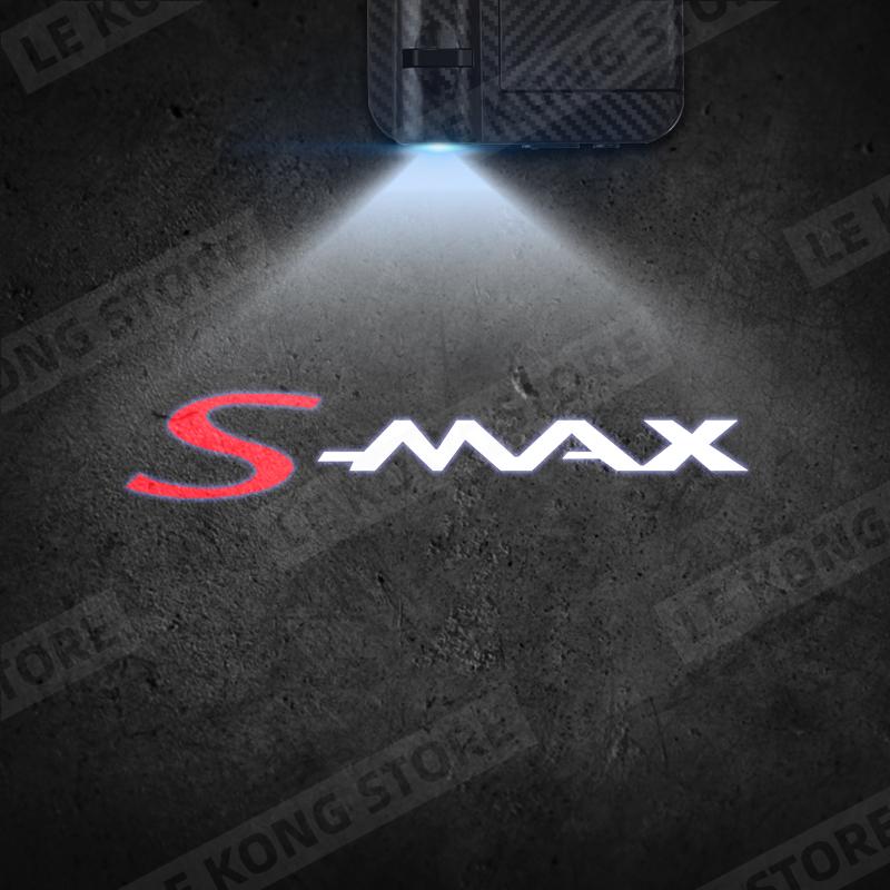 TQ014For Ford S-MAX C-MAX Emblem ST Line MK2 MK3 MK4 Car Door Light Welcome Lamp Wireless Projector Auto Decoration HD LED