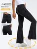 Women's High Elastic Flare Yoga Pants with Hip Lift and Double Pockets for Autumn/Winter