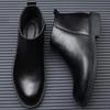 Fashion 2025 Autumn Early Winter Shoes Mens Chelsea Boots Flat Brand Male Footwear Pure Black British Style Man Party Shoes D624