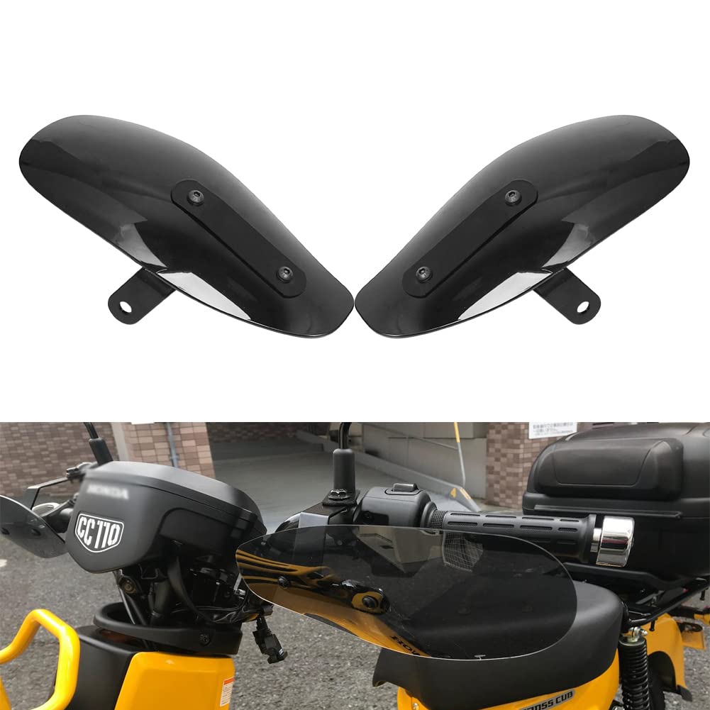 TooHR Universal Acrylic Knuckle Guards Handguards - Stone Guard, Windscreen, Sunshade, DIY Modification, Simple Design, Motorcycle, Black