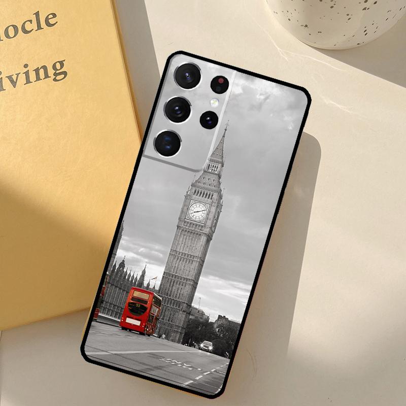 London Bus England Big Ben Phone Case For Samsung Galaxy S25 Ultra S20 S21 S22 S23 S24 S9 S10 Plus S25 FE Cover Shell