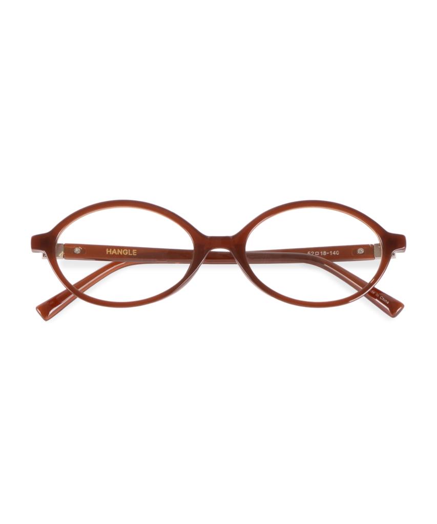 Hangeul [Blue Light Blocking] Geek Chic Oval Brown