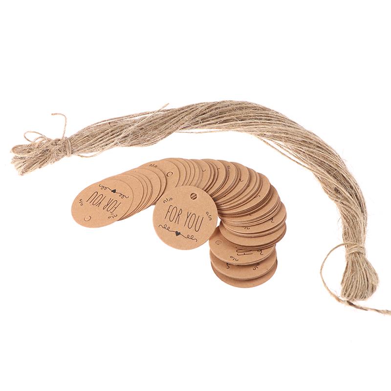 100Pcs Kraft Paper Hang Tag For You Pattern Label For Gift Tagging Package Decor