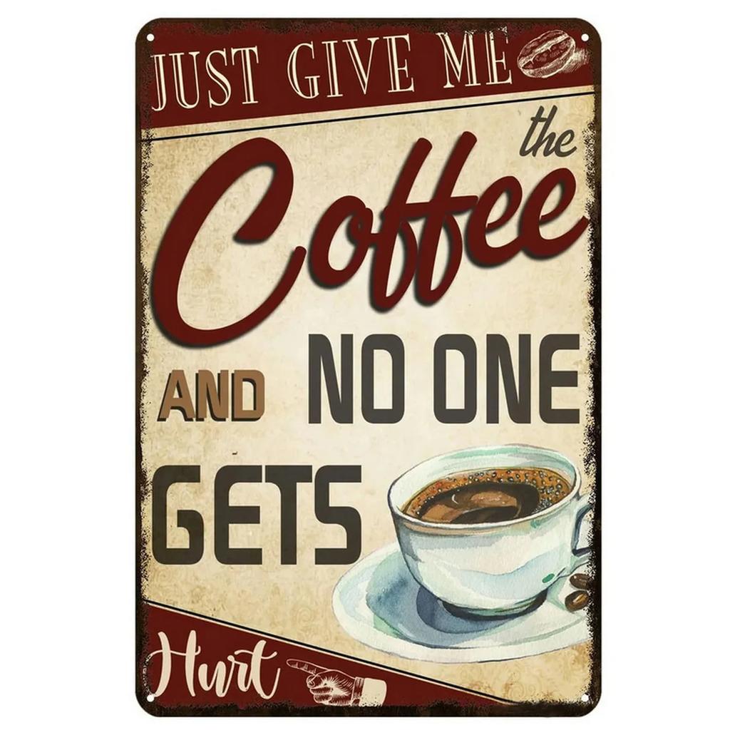 Vintage Coffee Metal Tin Sign Plaque Plate Retro Wall Art Poster For Cafe Bar Pub Kitchen Man Cave Club Iron Painting Decoration