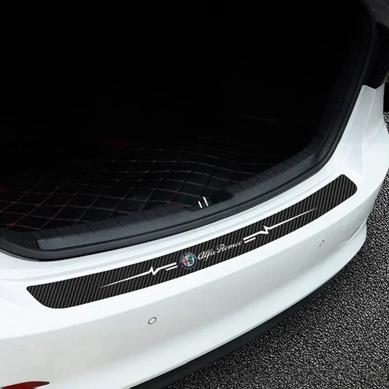 Car Door Sill Protector Sticker Carbon Fiber Rear Tail Bumper Decals for Alfa Romeo Giulia 159 147 156 4C Stelvio Giulietta Mito