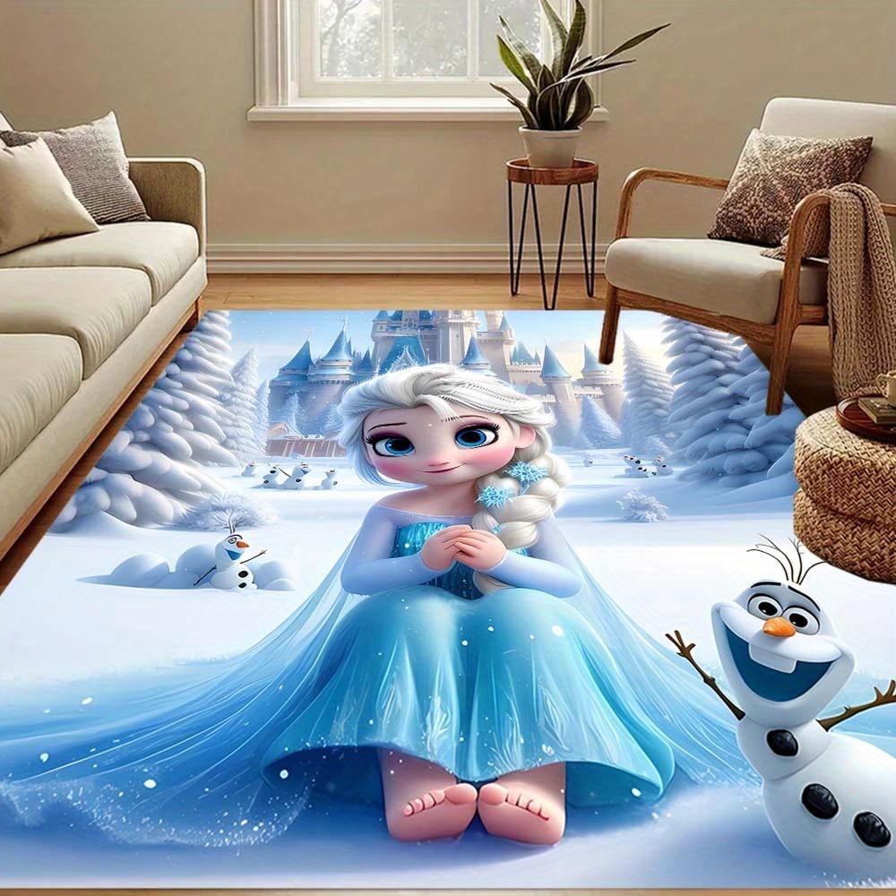 1pc Frozen Elsa Pattern Carpet Area Rug, Bedroom, and Playroom Durable, Stain-Resistant, and Easy to Clean, Living Room
