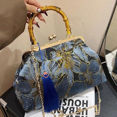 Vintage Designer Kette Schultertaschen für Frauen Rosa und Blau Crossbody Taschen Handtaschen Quaste Schloss Blume Shell Clip Kleine Tote Neu