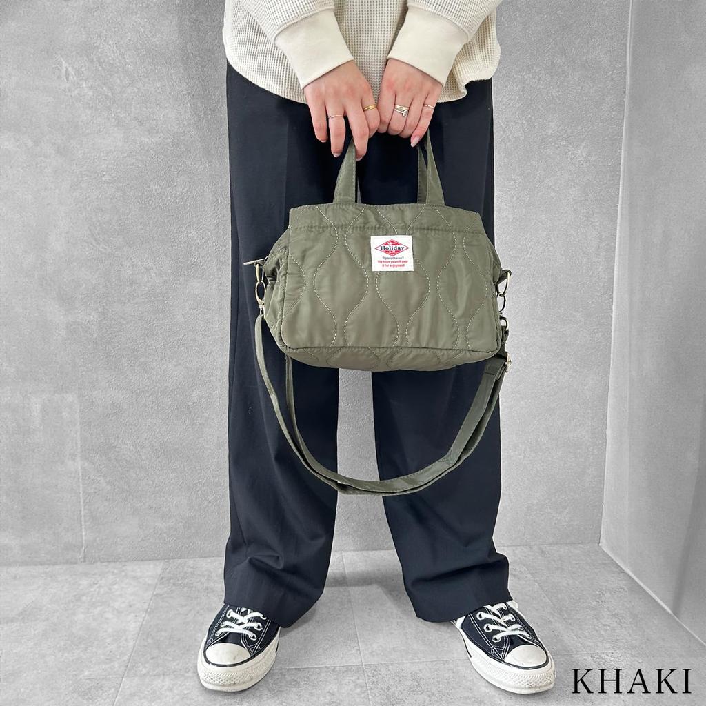 Holiday A.M. Tote BagShoulder Bag for Men and Women, Available In 3 Colors, Size: 18cm X 25cm X 13cm, Quilted, Gusseted, Plenty of Storage (KB179)