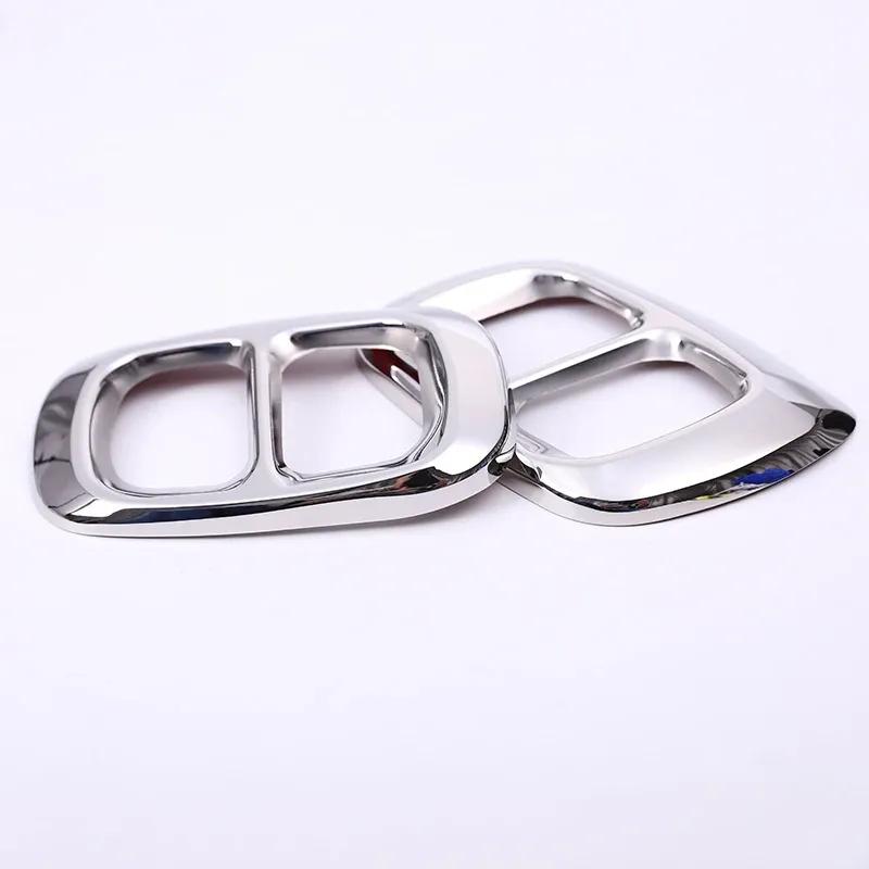 For Benz GLA GLB Class Gla200 220 260 2015- Stainless Steel Rear Bumper Dual Exhaust Pipe Trim Exhause Cover Car Accessories