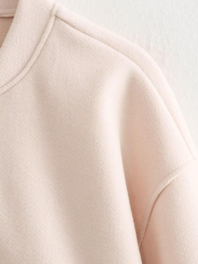 Damska luźna casualowa kurtka w jednolitym kolorze na jesień/zimę 2024 - Styl europejski i amerykański