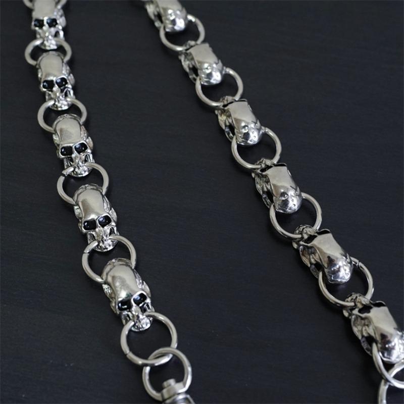 Biker-Decor Skull Wallet Chain with Hook Snap Closure Punk Skull Trouser Chain Hip-hop Cool Style Pant Chain Ornament