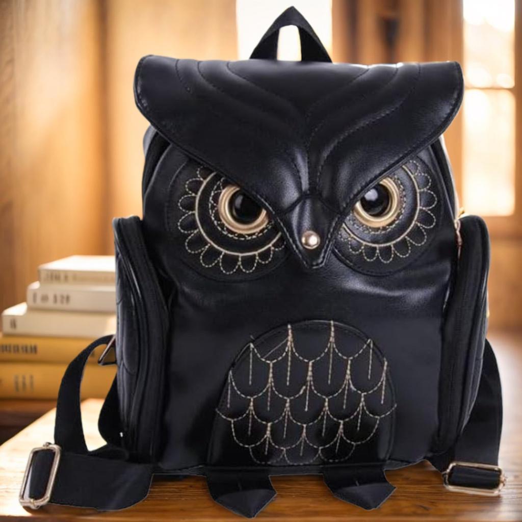 PU Embossed Owl Backpack Fashionable and Cute Cartoon Animal Backpack Travel Trendy Women's Bag Adjustable Shoulder Strap