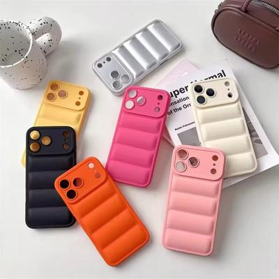 Giacca Piumino di Lusso Custodia Resistente agli Urti in Silicone per iPhone 17 Air 16 E 15 Plus 14 13 12 11 Pro Max Invernale Colorata Morbida Copertura Puffer