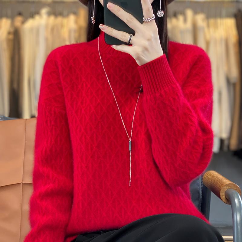 Pulover de cașmir pentru femei cașmir Qinghe 30% cașmir 70% lână cald și la modă versatil toamnă și iarnă