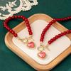 Beaded Heart Pendant Jewelry Set Crystal Pearl Necklace Set Necklace Bracelet Set  Wedding Party