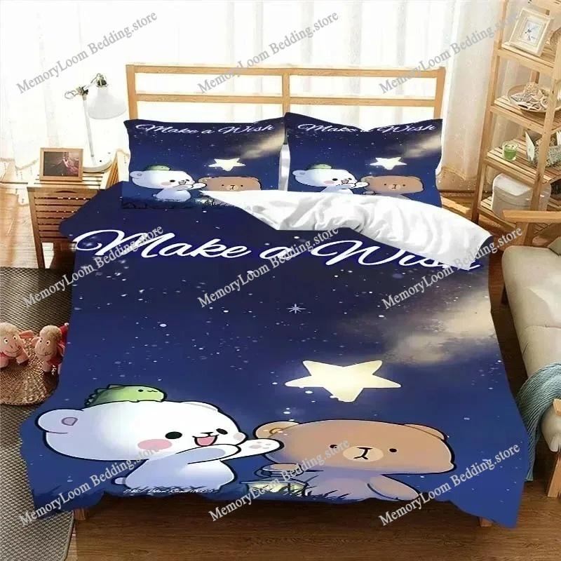 Kawaii Bubu a Dudu 3D Tisk Anime Ložní Souprava Povlak na Peřinu Přikrývka Postel Jednolůžko Twin Full King Queen Size Ložní Souprava Děti