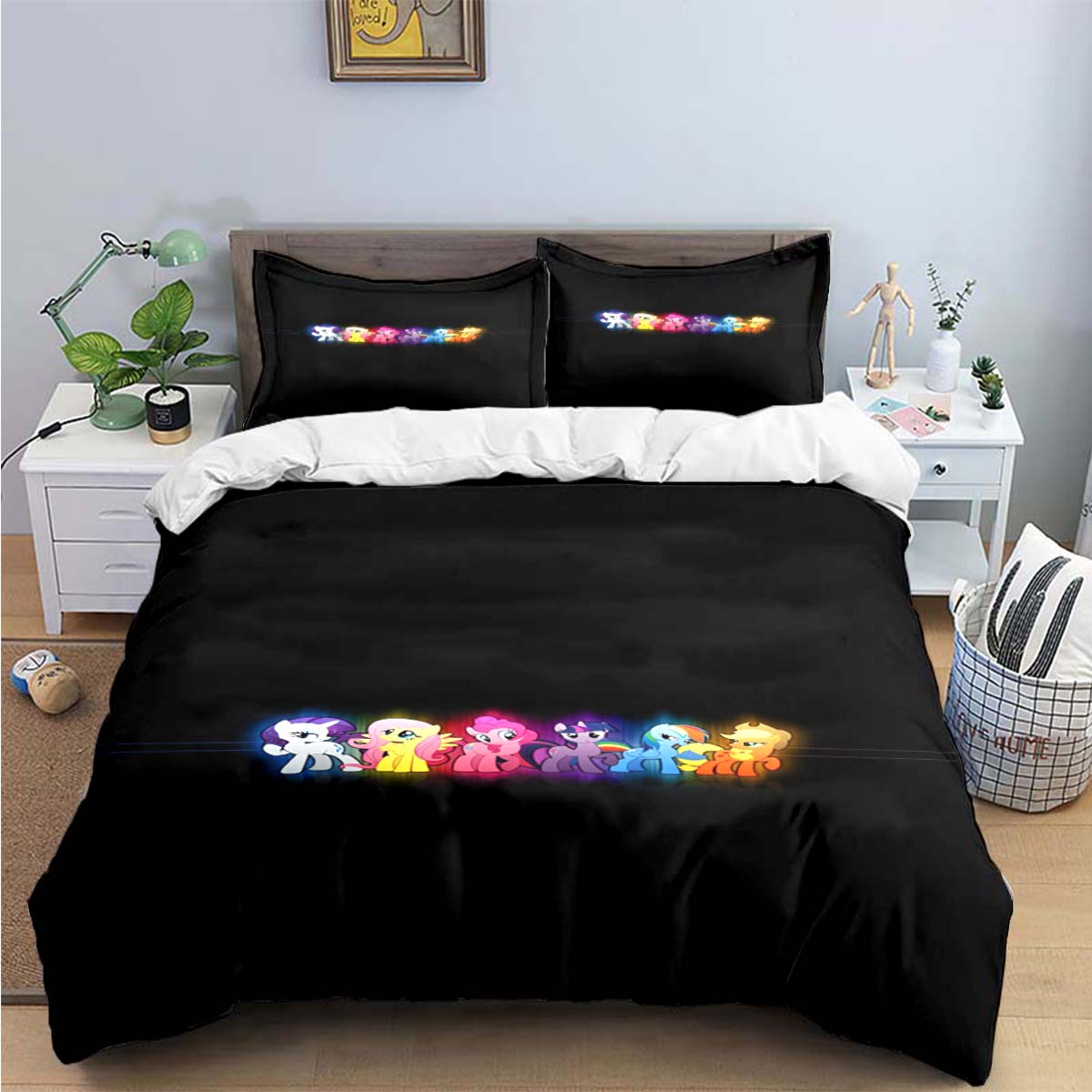 

3D Мода Мультяшный Персонаж P-Pony Принт Комплекты Постельного Белья Изысканный Набор Постельных Принадлежностей Пододеяльник Комплект Одеяло Комплект Постельного Белья Подарок EU Twin 135x200cm