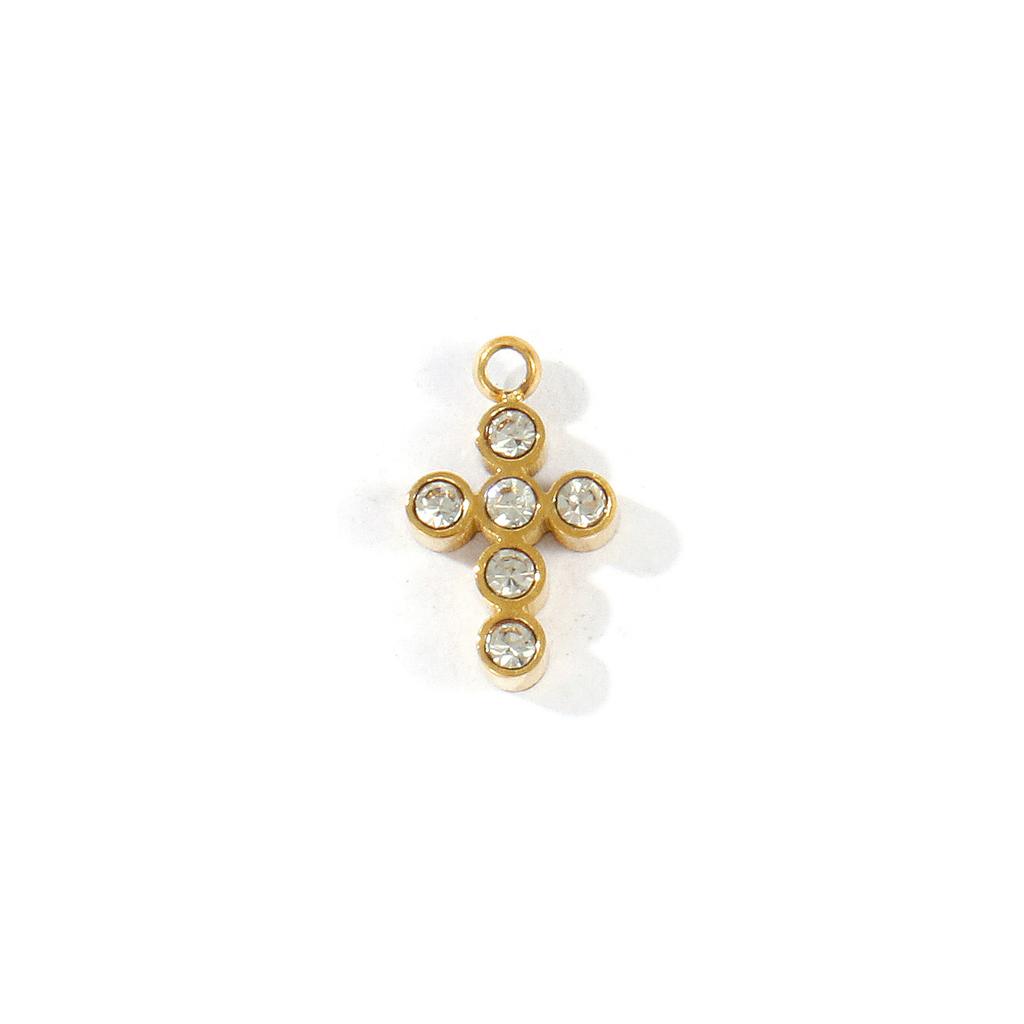 1 Piece Mini Flower Heart Star 304 Stainless Steel Charms Multicolor Cubic Zirconia 18K Gold Plated Pendant DIY Necklace Making