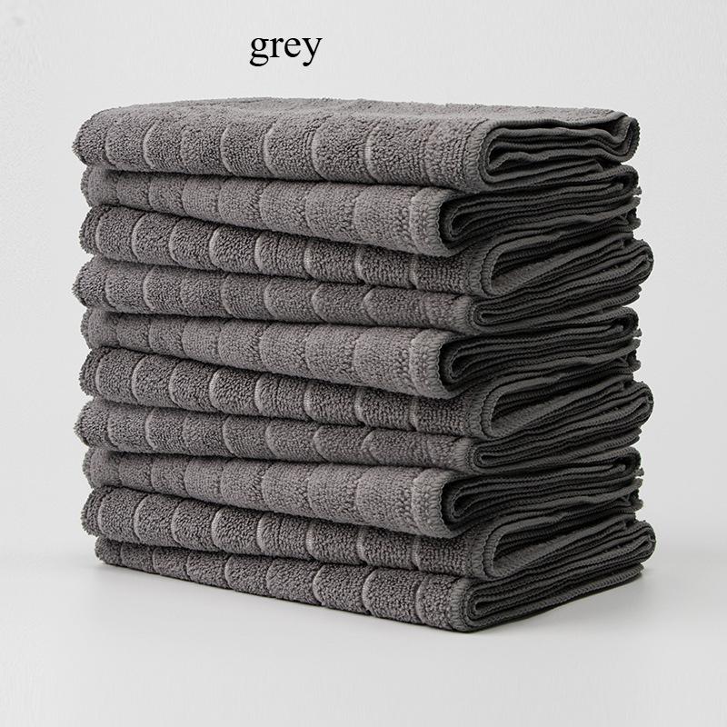Extra-Thick Super Absorbent Microfiber Kitchen Towels - Rapidly Suck Up Liquids with Stylish Gray & White Stripes