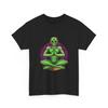 Meditating Alien Tee | Cosmic Yoga, Green Extraterrestrial Graphic, Cool Shirt