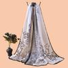 Long Sunscreen Shawl Floral Print Shawl Silk New Beach Scarves  Spring