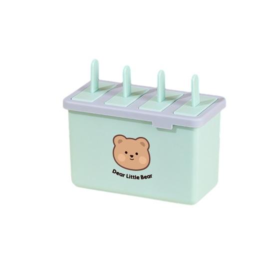 Stampo per Gelato con Coperchio Ermetico, Facile da Sformare, Maker per Popsicle per Alimenti, Design Impilabile con Stampa di Orso, Vassoio per Gelato per Yogurt, Frutta, Latte, Popsicle