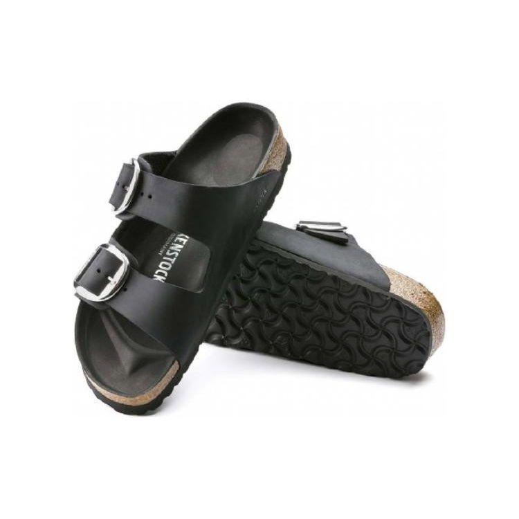 Birkenstock Arizona Big Buckle Oiled Leather Narrow Black Men Sneakers 1011075