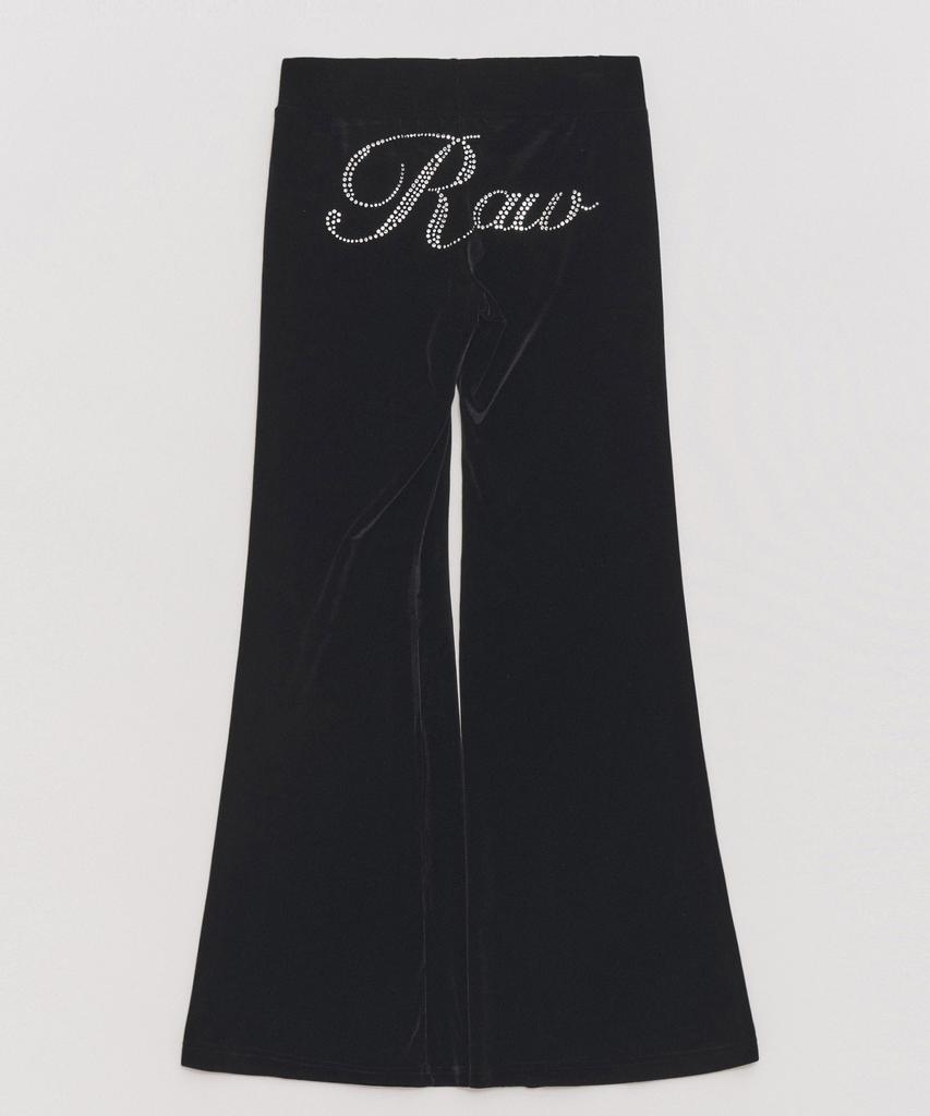RAWMANTICS Logo Cubic Velvet Slim Bootcut Black