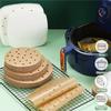 100Pcs Disposable Air Fryer Paper Steamer Liners Perforated Parchment Baking Papers Non-Stick Steaming Mat Oil-absorbing Paper