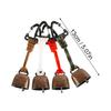 1pcs Outdoor Bear Bell Hiking Camping Loud Cast Iron Cowbell with Hand Braided Lanyard Anti-Lost Backpacking Keychain