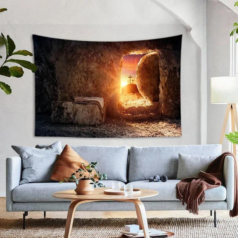 

Узор «Воскресение креста» для украшения спальни, гостиной, гобелена, домашнего настенного украшения, гобелена 150x100cm