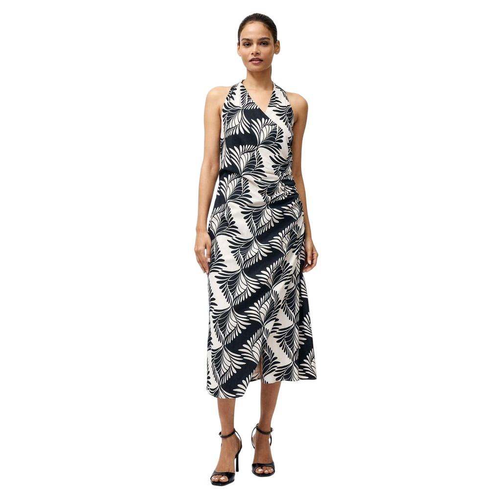 French Connection Womens/Ladies Ariette Leaf Print Halter Neck Wrap Dress