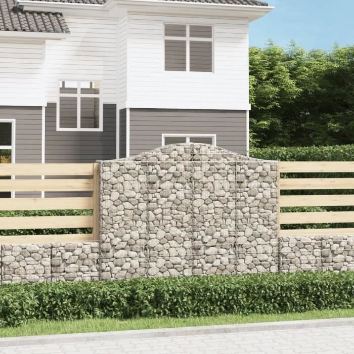 VidaXL Arched Gabion Basket 200x30x160-180 Cm Galvanized Iron 153388