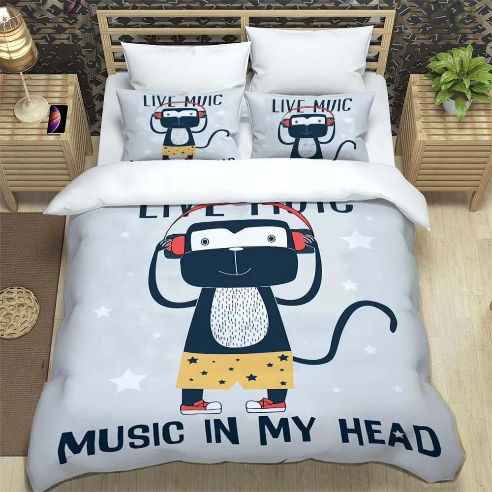 

Cartoon cute simple pattern soft bedding set for Boys comforter sets Complete size comfortable and stylish EU single(135x200cm)