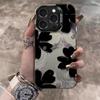 Black Floral Phone Case For IPhone 17 16 E 15 14 13 12 11 Pro Max Case 17 Air 14 16 Plus Hard Shockproof Bumper Back Cover