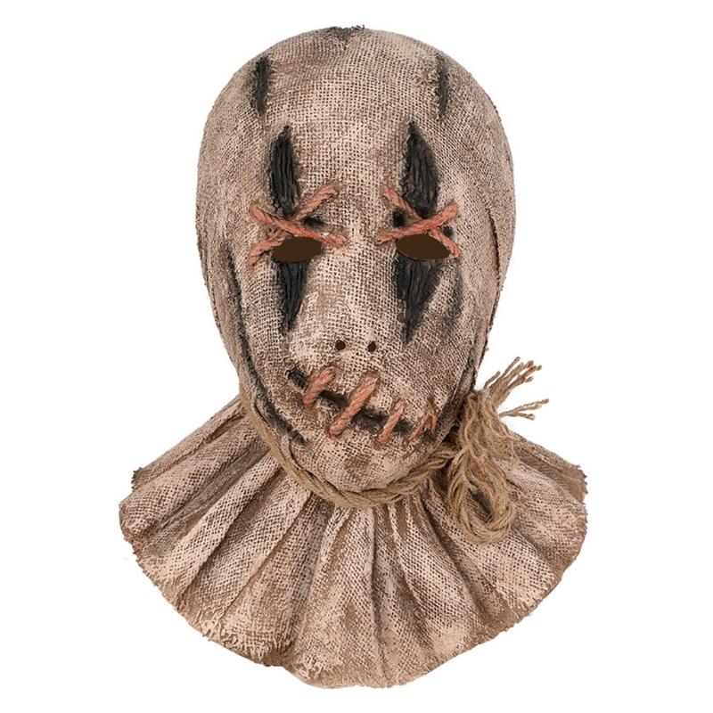 Party Costume Full Head Mask for Holiday Gatherings, Burlap-Look Horror Style for Pranks, Stage Scenes and Photos