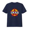Vintage Retro INXS Rock Band Distressed Star Print Casual T Shirt vintage Washed Stretched graphic Versatile fashion