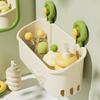 Suction Cup Rack, Drill-Free Bathroom Suction Cup Storage Box, Suitable For Bathroom, Toilet, Hand Washing, Wash Basin, Bathroom