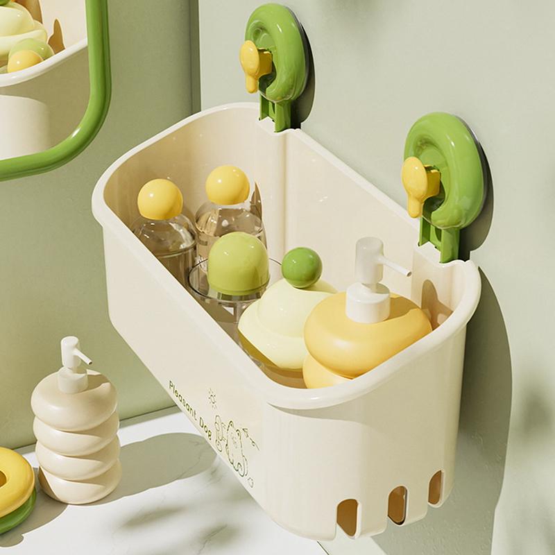 Suction Cup Rack, Drill-Free Bathroom Suction Cup Storage Box, Suitable For Bathroom, Toilet, Hand Washing, Wash Basin, Bathroom