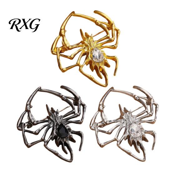 Spider Lapel Pin Rhinestone Brooch for Men Women, Shape Alloy Oxidation Resistant Pin, Sweater Cardigan Coat Clothing Accessories, Halloween