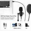 USB Microphone Gaming Mic Kit Cardioid Condenser Podcast Microphone with Desktop Stand Shock Mount