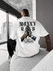 Unisexs Y2k Street Style Pattern Tshirt Wealth Theme Design Summer Tshirt With Usd Banknotes And Gold Necklace