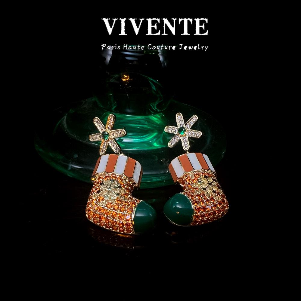 Exquisite S925 Earrings: Zircon Pave, Rhodium Plated, Mixed Gemstones, Halloween & Christmas Edition