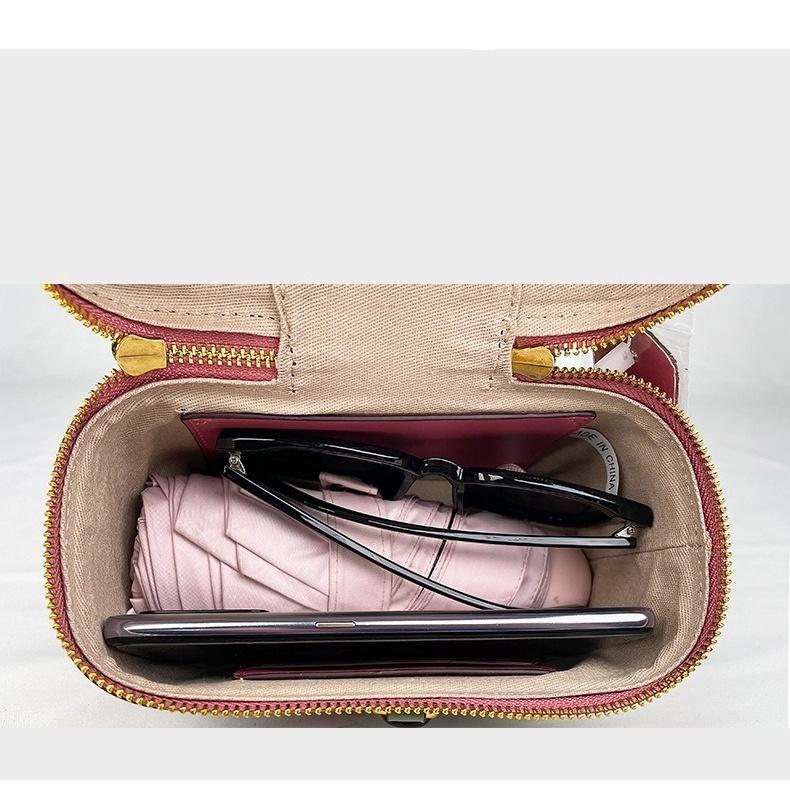 Popular graffiti color blocking box bucket bag, high-end and niche handbag, single shoulder crossbody women's small bag