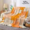 Orange Daisy Print Flannel Blanket Warm Soft Halloween Christmas Decorative Couch Warm Cozy All-Season Gift