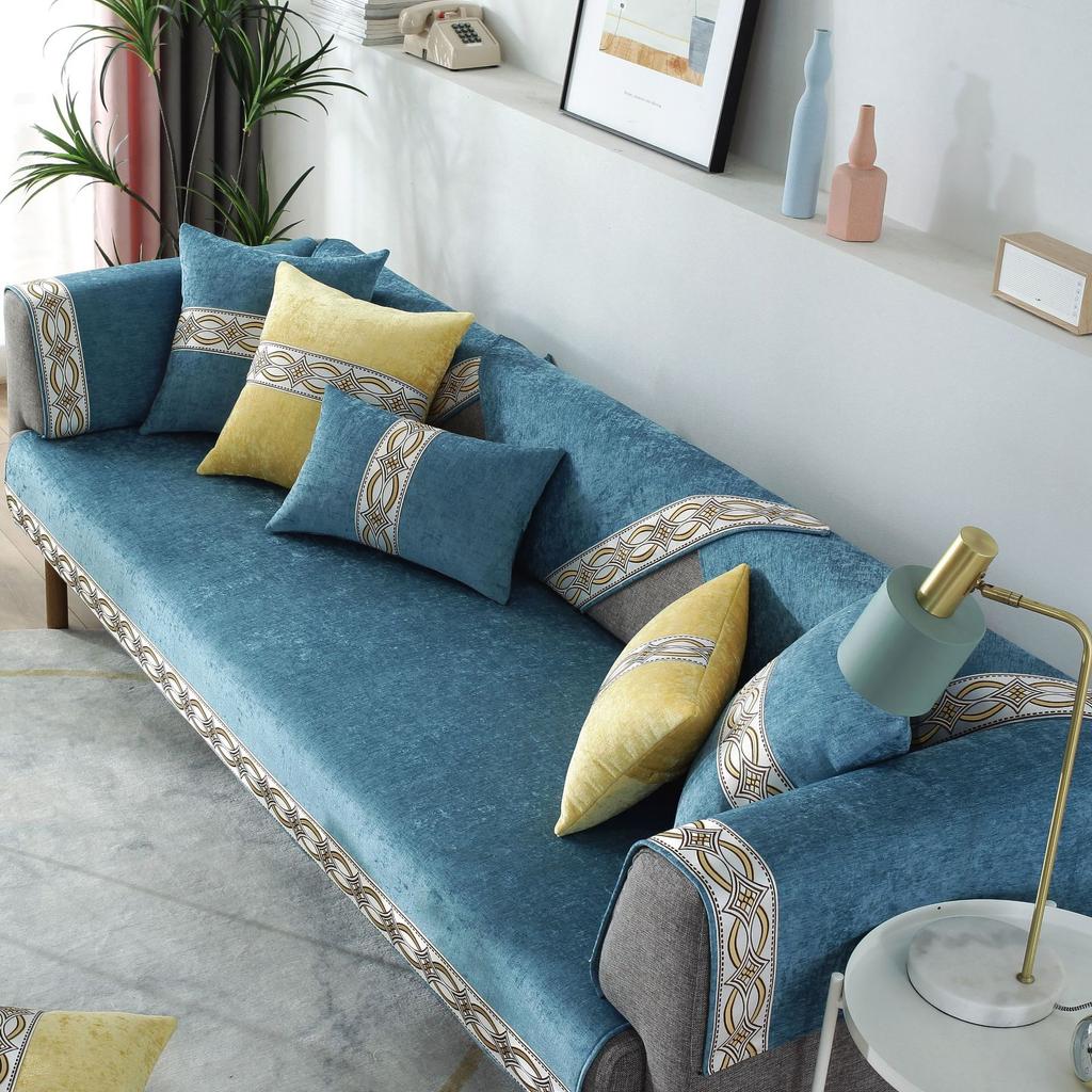 Chenille Sofa Cushion Nordic Simple Modern Four Seasons Universal Non-Slip High-End Backrest Towel Sofa Cover Full Cover Cloth